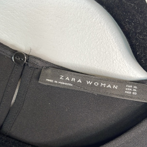 Zara Woman Tied Waist Shift Dress Midi Black Size XL - Picture 9 of 11